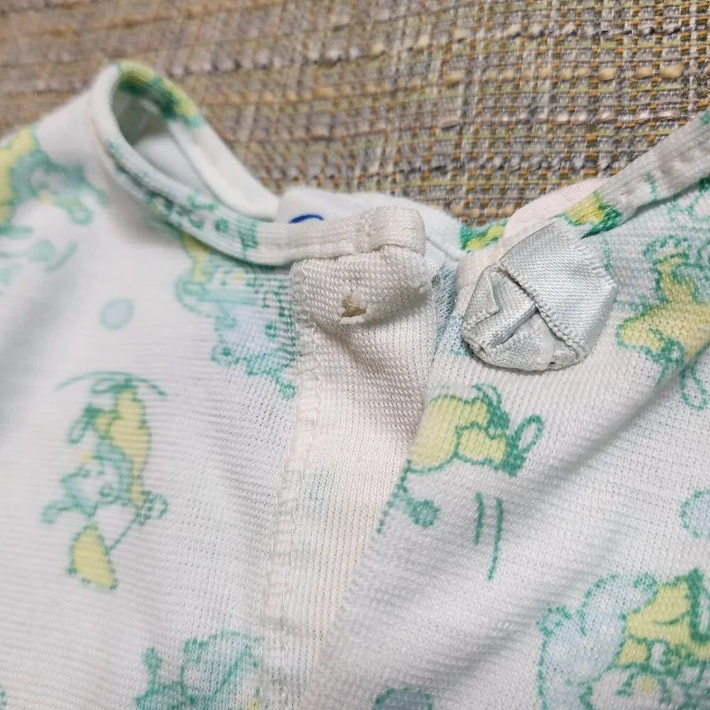 VTG Carters Newborn Sleep Bag Sack Layette Bears Clowns Green Newborn 3M